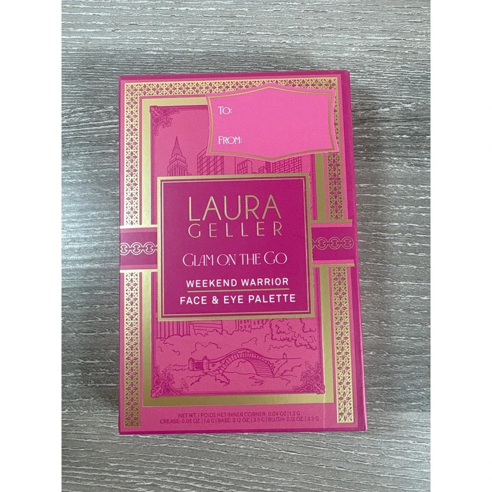 NEW~ Laura Geller GLAM ON THE GO Face Eye Palette 3 Sets Blush & Eyeshadows